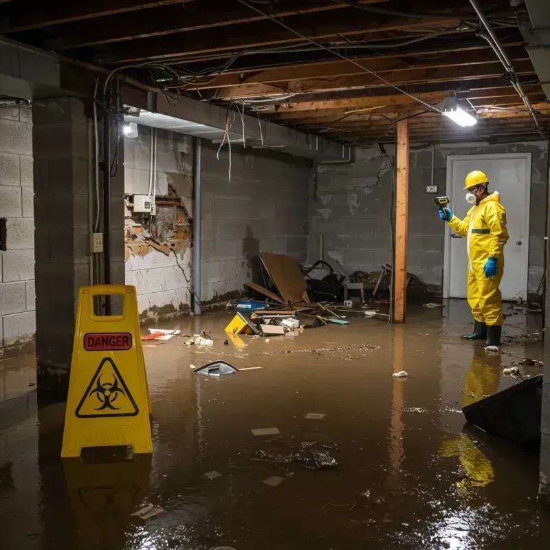 Flooded Basement Electrical Hazard in Wauseon, OH Property